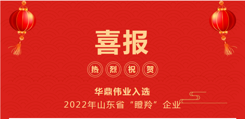 热烈祝贺华鼎伟业入选2022年山东省“瞪羚”企业